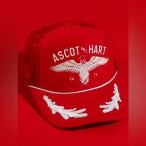 Ascot & Hart red trucker hat